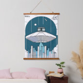 Ufo Wall Tapestry Wandteppich Mit Holzrahmen (Schlafzimmer)
