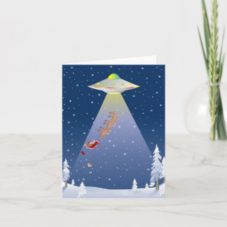 UFO Weihnachtskarte Feiertagskarte