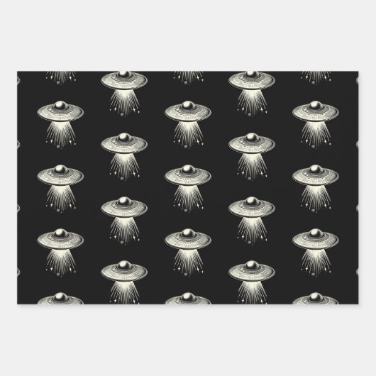 UFO Wrapping Paper Flat Sheet Set 3 Geschenkpapier Set (Vorderseite 2)