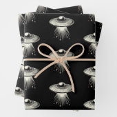 UFO Wrapping Paper Flat Sheet Set 3 Geschenkpapier Set (Beispiel)