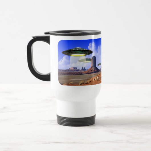 UFO-Wüsten-Tasse Reisebecher (Links)