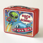 UFO Zurück zur Schule Metall Brotdose (Rückseite)