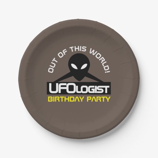 UFOlogist Party, Geburtstag Pappteller (Vorderseite)