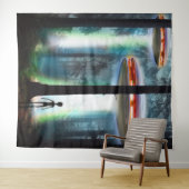 UFOs Alien Forest Wandteppich (Beispiel (Horizontal))