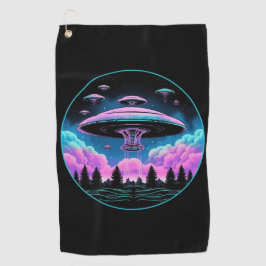 UFOs Alien Invasion Ästhetik Golfhandtuch