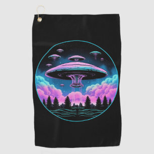 UFOs Alien Invasion Ästhetik Golfhandtuch