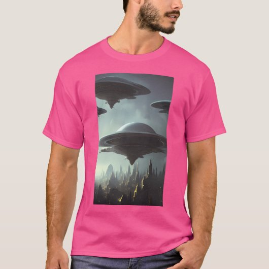 Ufos am Himmel T-Shirt (Vorderseite)