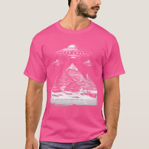 Ufos Außerirdischen über Pyramids fliegender Sauce T-Shirt