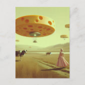 UFOs für Käse in der Milchweide Postkarte (Vorderseite)