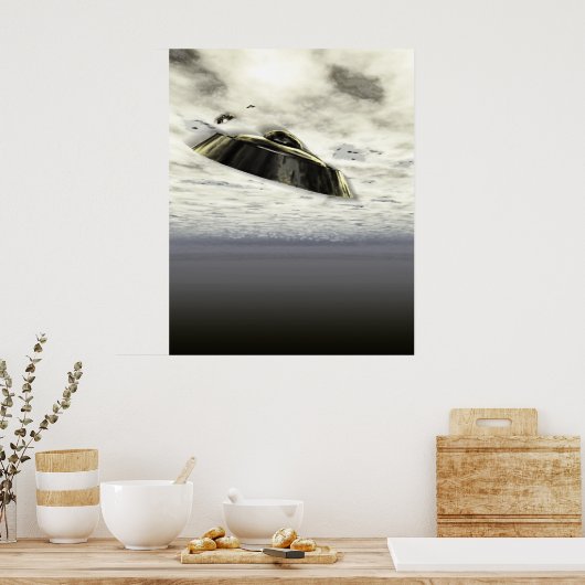 UFOs im Flugplakat Poster (Küche)