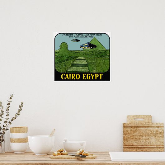 UFO'S OVER CAIRO ÄGYPT REISEPOSTER POSTER (Küche)