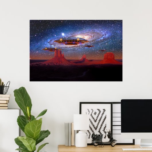 UFO's Over Monument Valley Poster (Heimbüro)