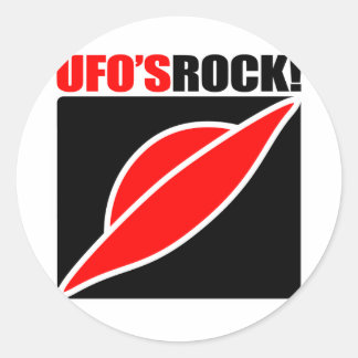 UFO's Rock! Runder Aufkleber