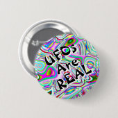 UFOs sind REAL (Sie können die Wörter ändern) Button (Vorne & Hinten)