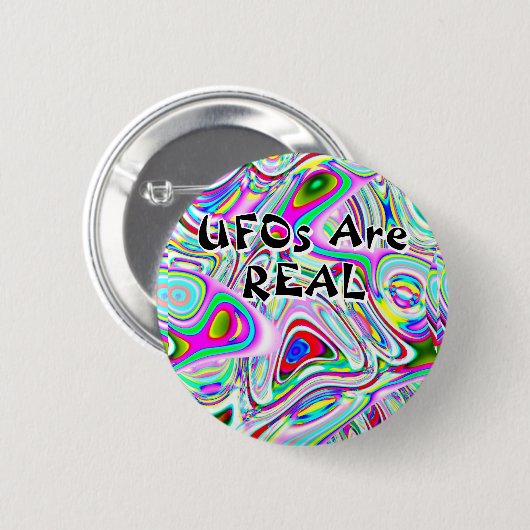 UFOs SIND REAL (Sie können die Wörter ändern) Button (Vorne & Hinten)