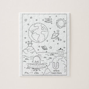 UFOs und Aliens, Puzzle, 20 x 25 cm, 110 Teile Puzzle
