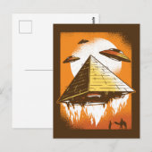 Ufos und die Pyramide Postkarte (Vorne/Hinten)