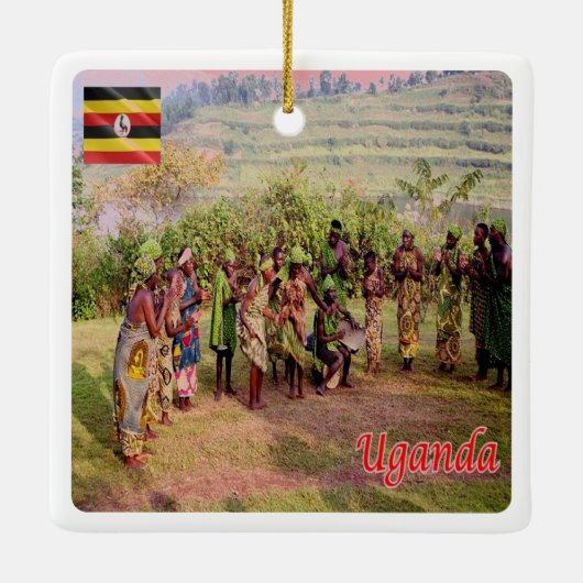 UG003 UGANDA, Batwa, Afrika, Keramikornament (Rückseite)