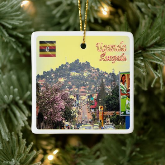 UG008 KAMPALA, Vorstadt, Uganda, Afrika, Keramikornament (Baum)