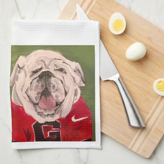 UGA Dawg Geschirrtuch (Viertel Falte)