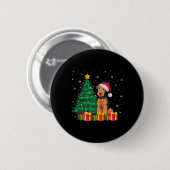 Ugale Airedale Terrier Weihnachtsmannmütze Christm Button (Vorne & Hinten)