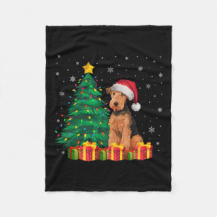 Ugale Airedale Terrier Weihnachtsmannmütze Christm Fleecedecke