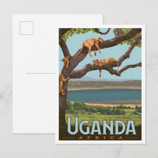Uganda Afrika Vintage Reise Postkarte (Vorne/Hinten)