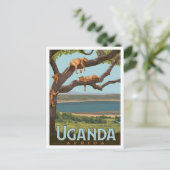 Uganda Afrika Vintage Reise Postkarte (Stehend Vorderseite)