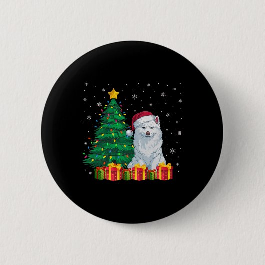 Uganda American Eskimo Weihnachtsmannmütze Weihnac Button (Vorderseite)