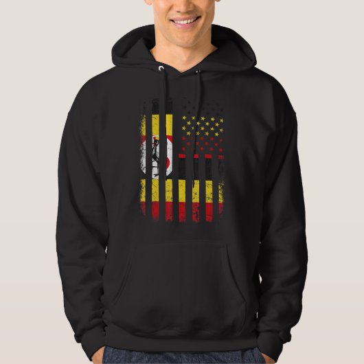 Uganda American Flag Ugandan Roots Uganda Amerika Hoodie (Vorderseite)
