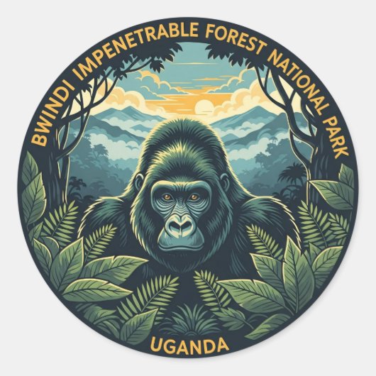 Uganda Bwindi Impenetrable National Park Runder Aufkleber (Vorderseite)