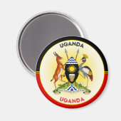 Uganda-Erbe-Emblem Magnet (Vorderseite/Rückseite)