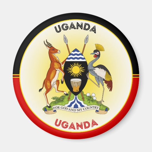 Uganda-Erbe-Emblem Magnet (Vorne)