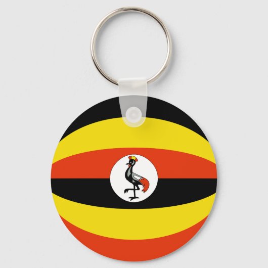 Uganda Fisheye Flag Schlüsselanhänger (Vorderseite)