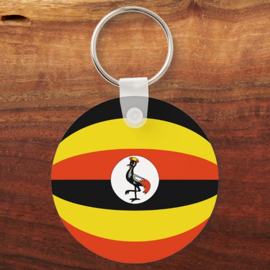 Uganda Fisheye Flag Schlüsselanhänger (Vorderseite)