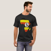 Uganda Flag Afrika Kontinentale Silhouette Geschen T-Shirt (Vorne ganz)