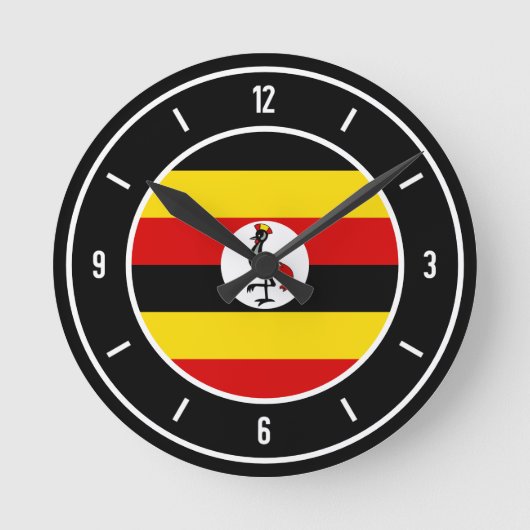 Uganda Flag Elegant Runde Wanduhr (Vorderseite)