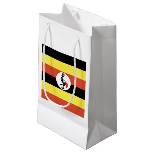 Uganda Flag Emblem Kleine Geschenktüte (Vorderseite Schrägansicht)