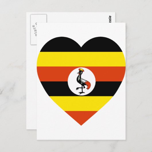 Uganda Flag Herz Postkarte (Vorne/Hinten)