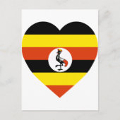 Uganda Flag Herz Postkarte (Vorderseite)