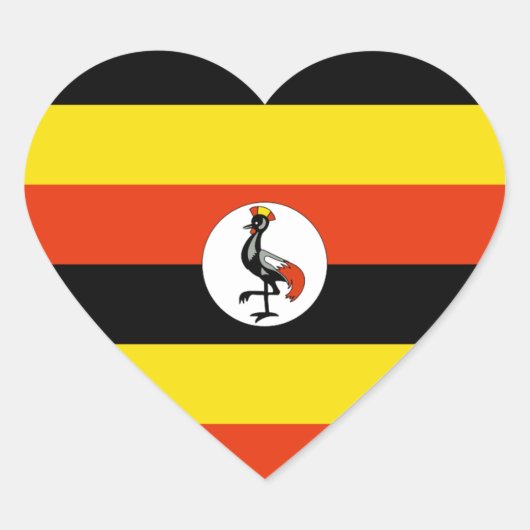 Uganda Flag Herzkleber Herz-Aufkleber (Vorderseite)