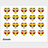 Uganda Flag Herzkleber Herz-Aufkleber (Blatt)