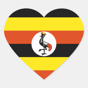 Uganda Flag Herzkleber Herz-Aufkleber