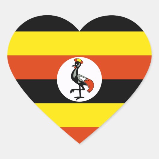 Uganda Flag Herzkleber Herz-Aufkleber (Vorderseite)