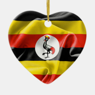 Uganda Flag Herzliche Keramik Weihnachtsschmuck