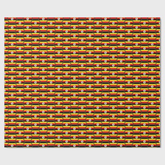 Uganda Flag Honeycomb Wrapping Paper Geschenkpapier (Flach)