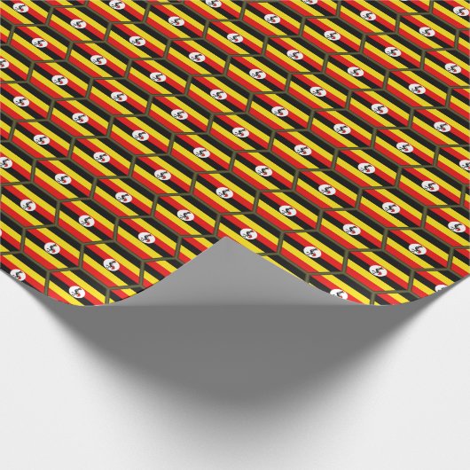Uganda Flag Honeycomb Wrapping Paper Geschenkpapier (Ecke)
