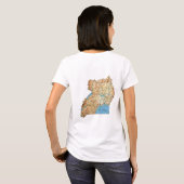 Uganda Flag + Karte + Text T - Shirt (Schwarz voll)