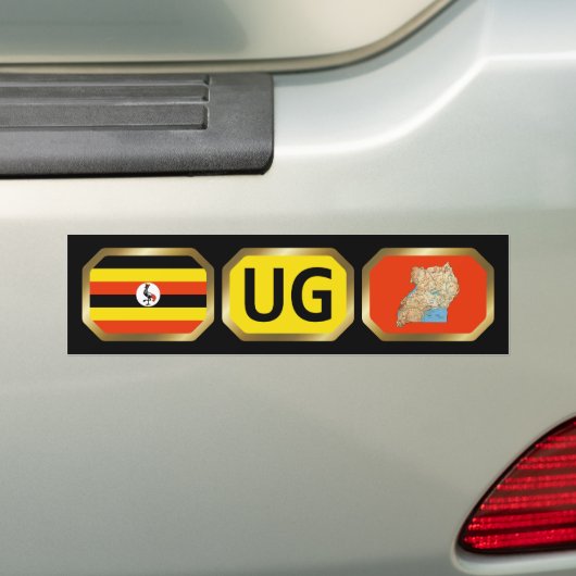 Uganda Flag Map Code Autoaufkleber (Auf Auto)