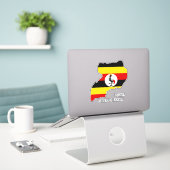 Uganda Flag Map Patriotic Aufkleber (Laptop auf Schreibtisch)